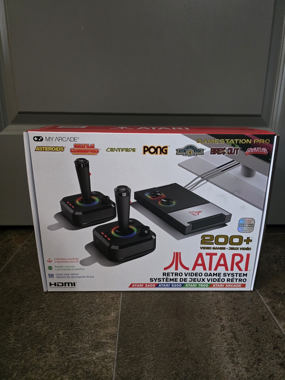 Atari Retro Video Game System Console with Dual Joysticks - Black/White